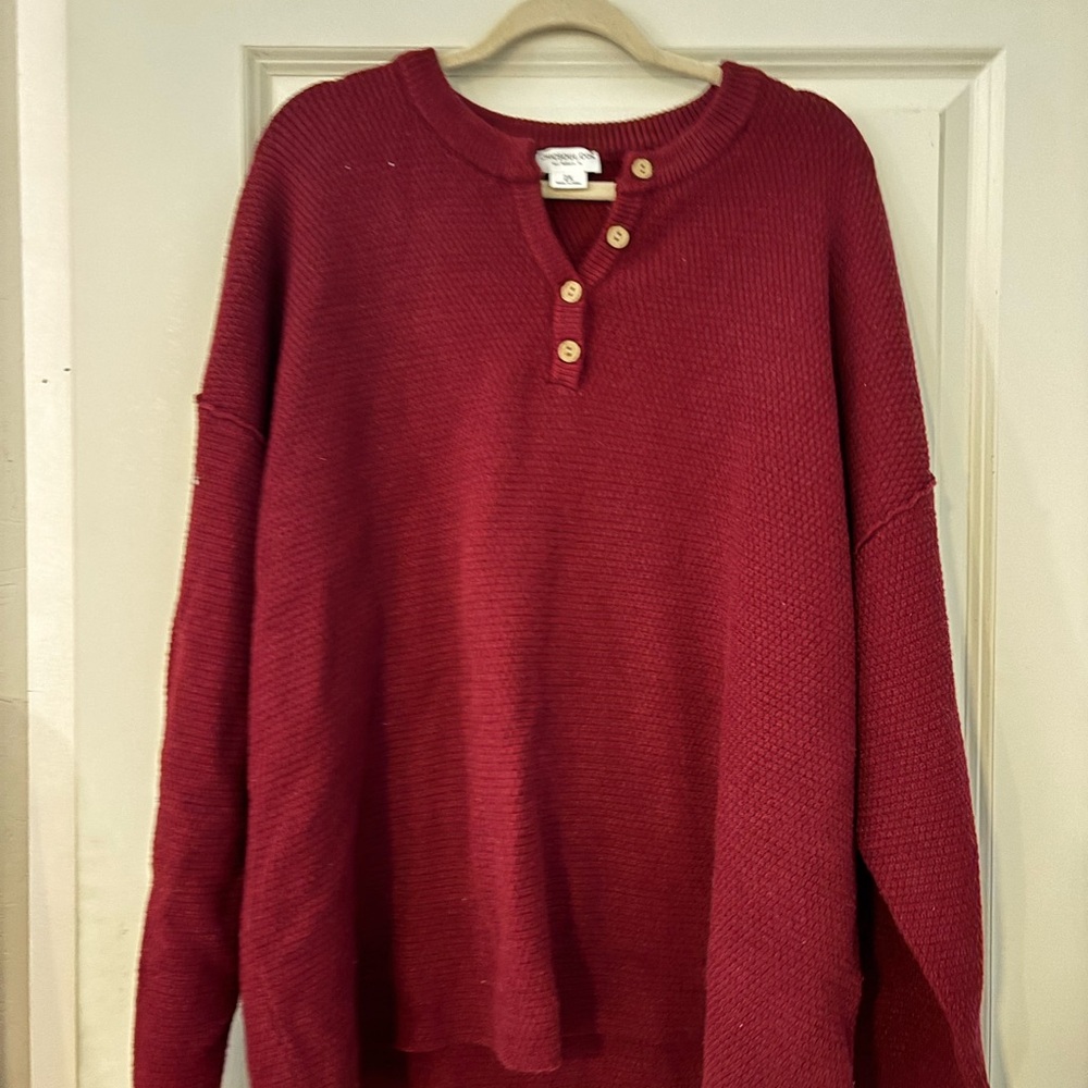 Chic Soul Burgundy Henley Top